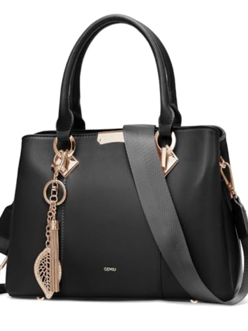PU Leather Satchel Crossbody Shoulder Bag Top Handle Medium